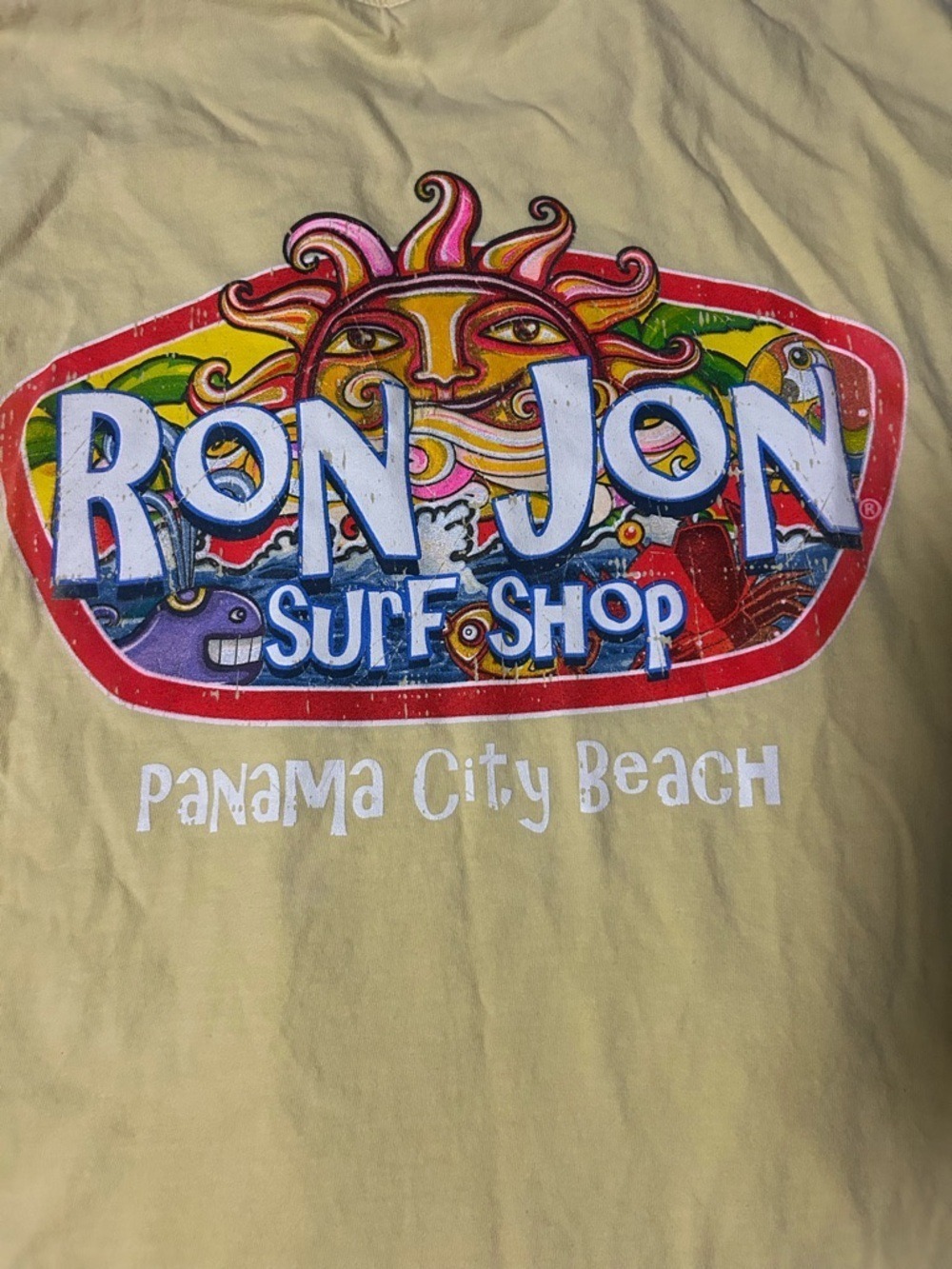Ron Jon Surf Shop Tshirt Comfort Colors Yellow Panama City Sz L - Picture 8 of 12